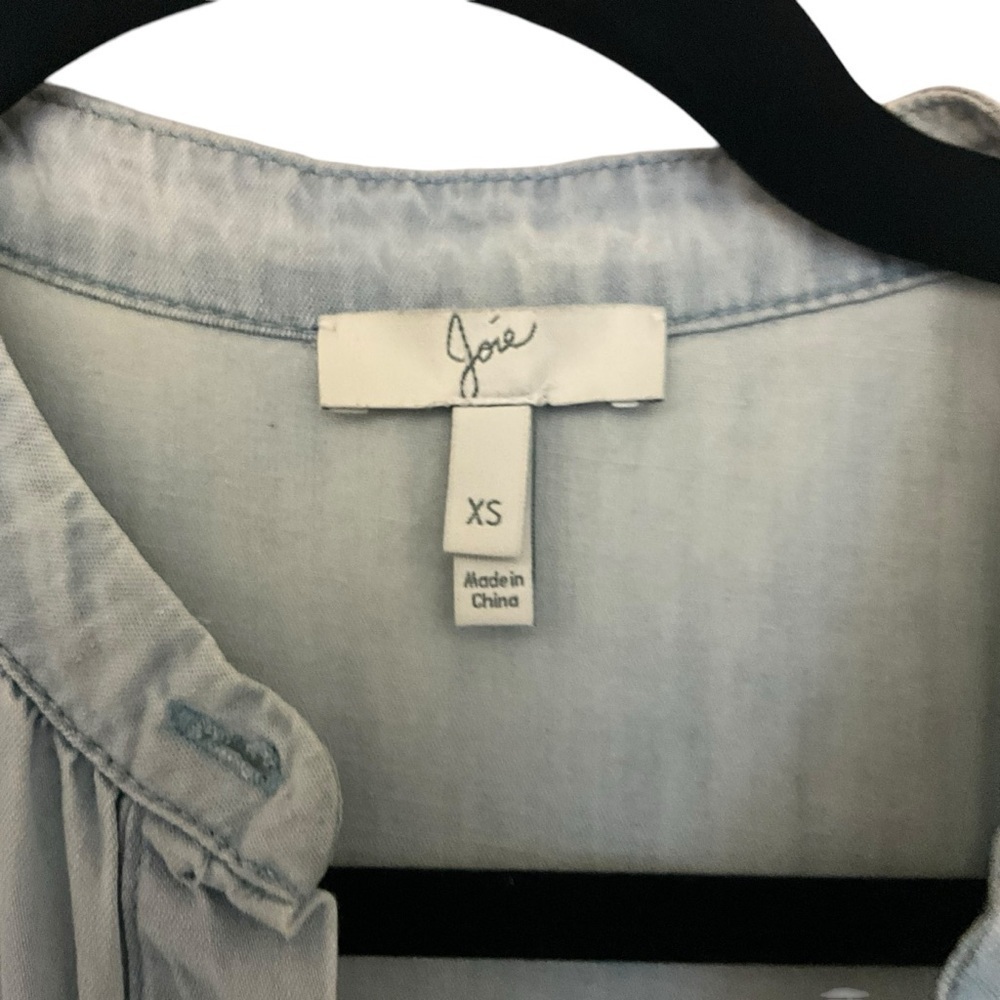 Joie’ Awel Light Blue Button Front Chambray Midi Dress in Western Fade - Picture 15 of 16